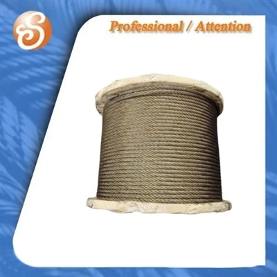 ক্রেনের জন্য ungalvanized স্টিলের তারের দড়ি 6x 7+ fc 6 মিমি 8 মিমি